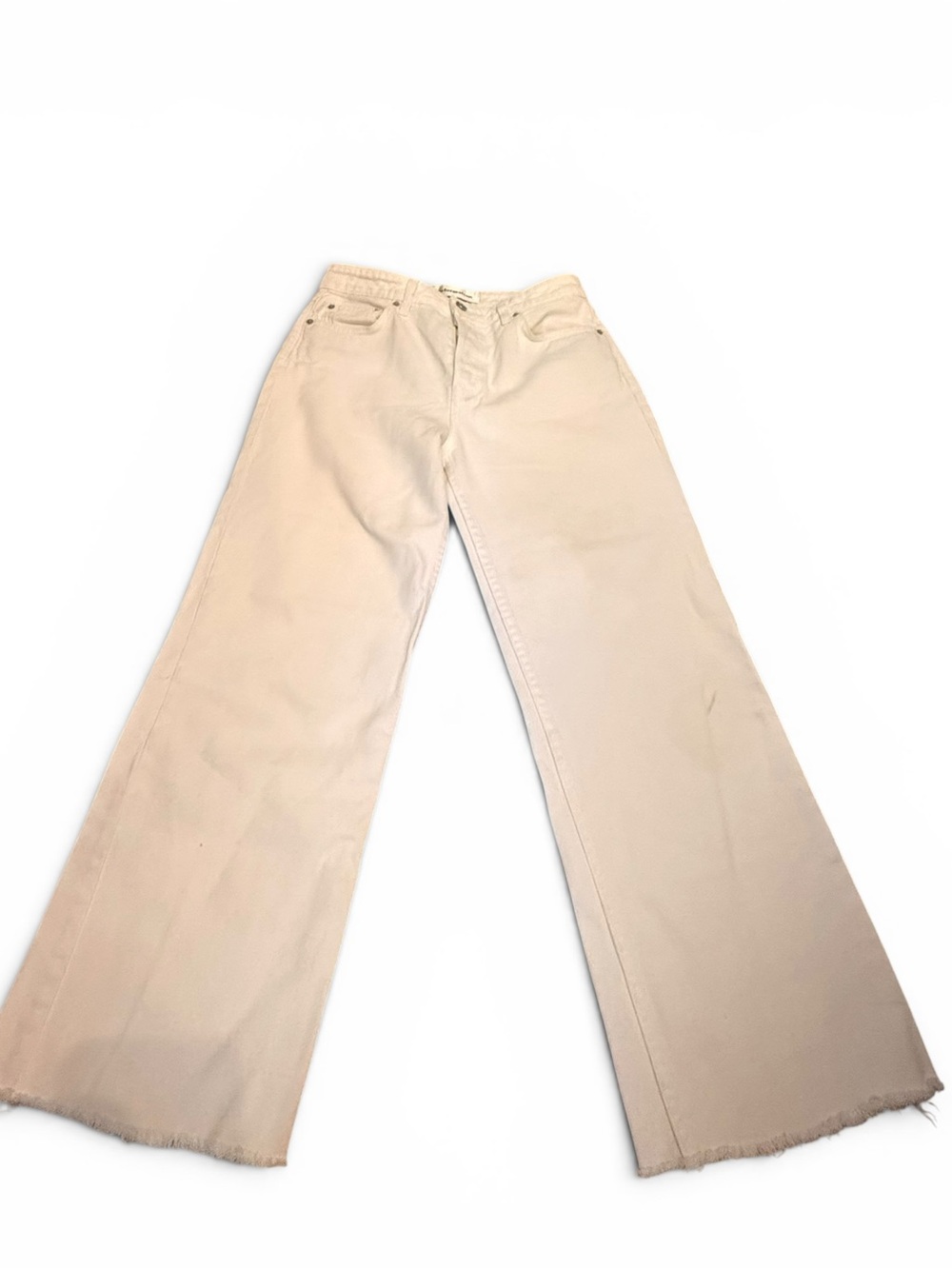 Reformation White Jeans Fawcett Wide-Leg High-Rise Jeans in Cream